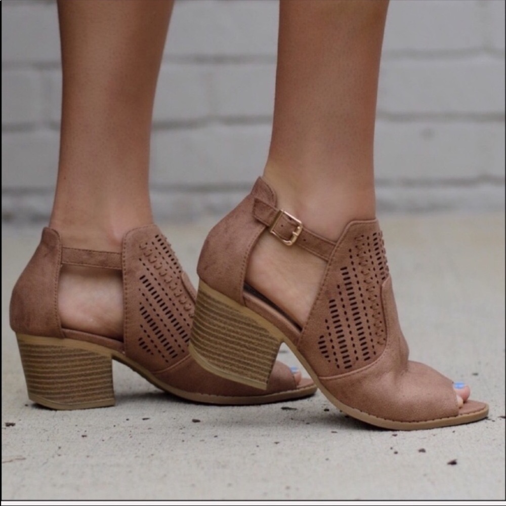 3 Pack Brown Open Toe Booties